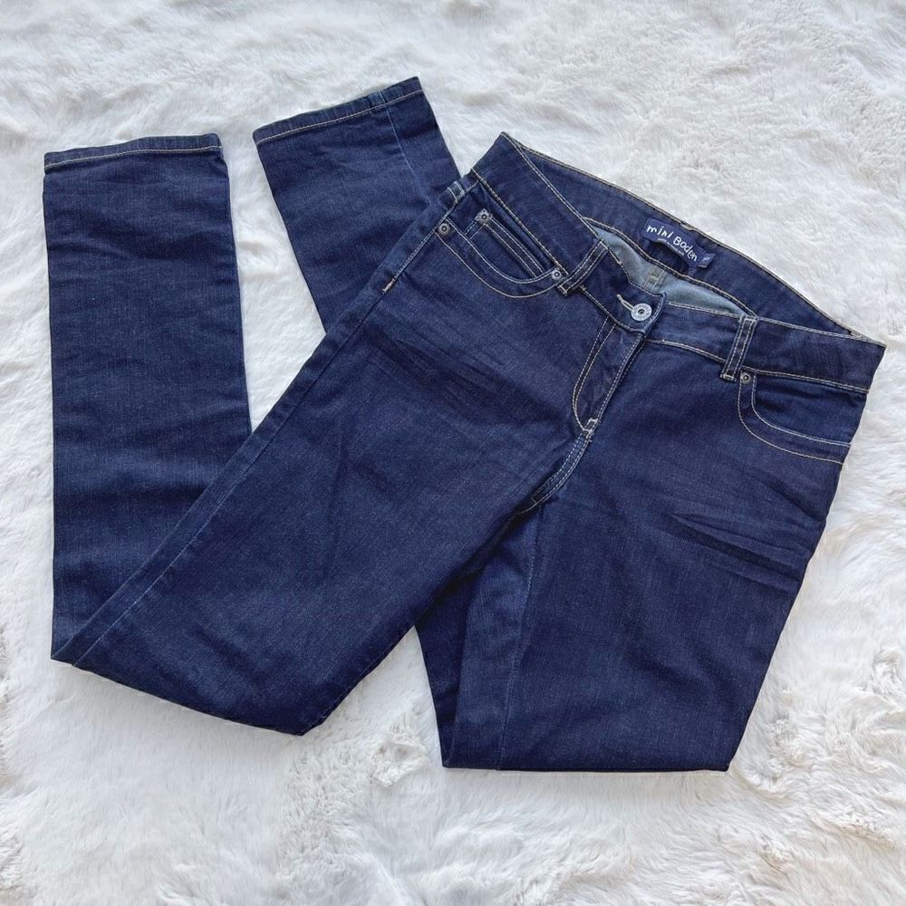 Mini Boden Slim Fit Jeans Dark Wash Denim Adjustable Waist Kids / Girls 14Y